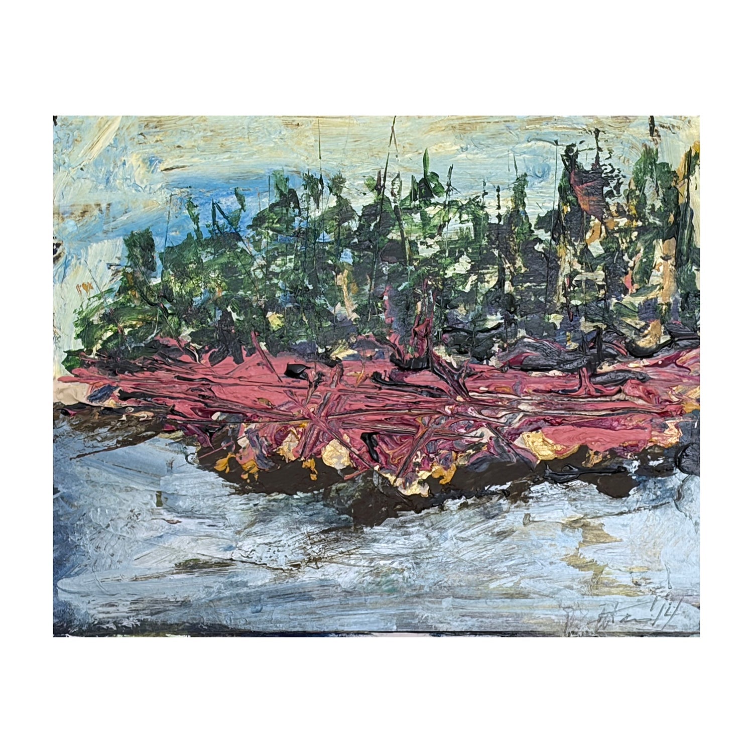 Original Acrylic Painting of a Seascape, 8 x 10 inches, by Patty Pendleton