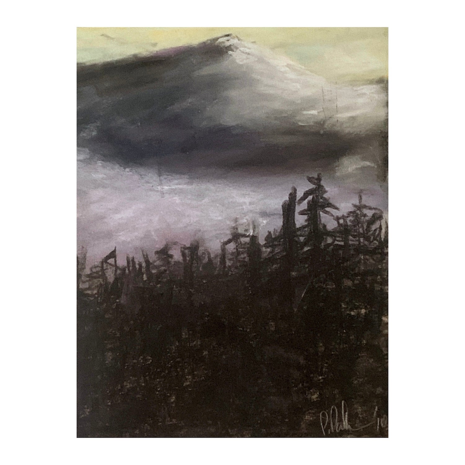 Original Pastel Painting of a Mountain Landscape, 10 x 7.75 inches, by Patty Pendleton