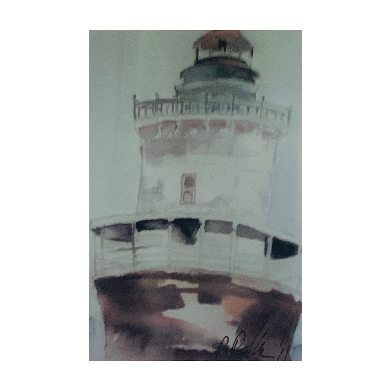 Digital Print of an Original Painting of a Lighthouse, 6 x 4 inches, by Patty Pendleton