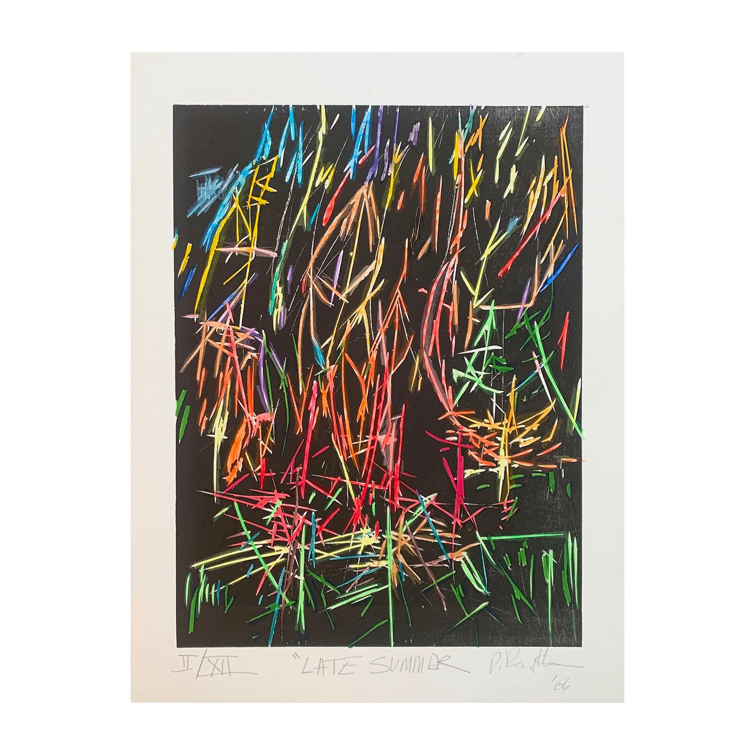 Original Woodcut Print of a Fall Forest Landscape, 19.5 x 15 inches, by Patty Pendleton