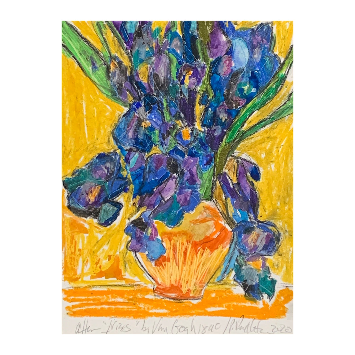 Original Mixed Media Painting of a Floral Still Life, 10 x 8 inches, by Patty Pendleton