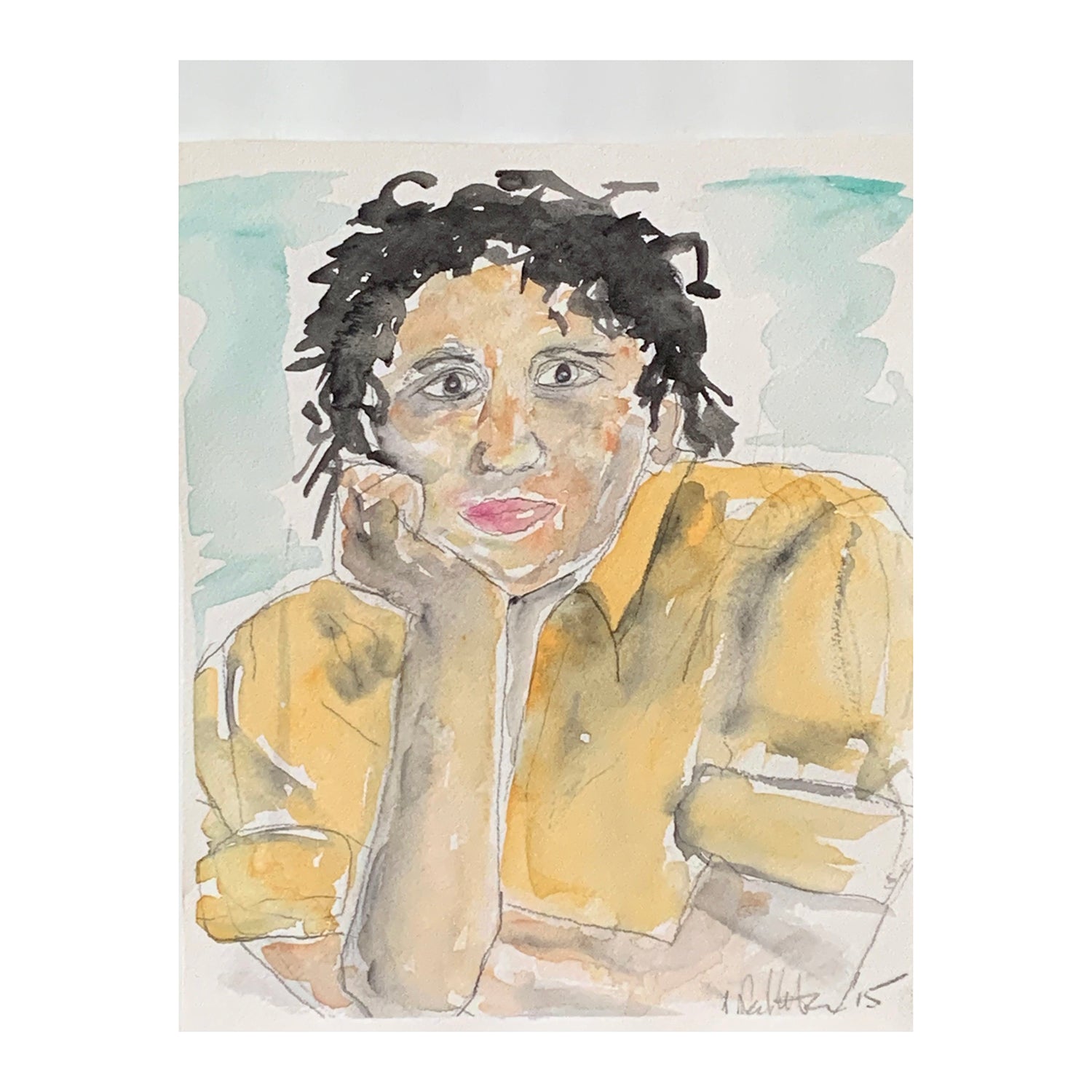 Original Mixed Media Painting of a Portrait, 10 x 7.5 inches, by Patty Pendleton