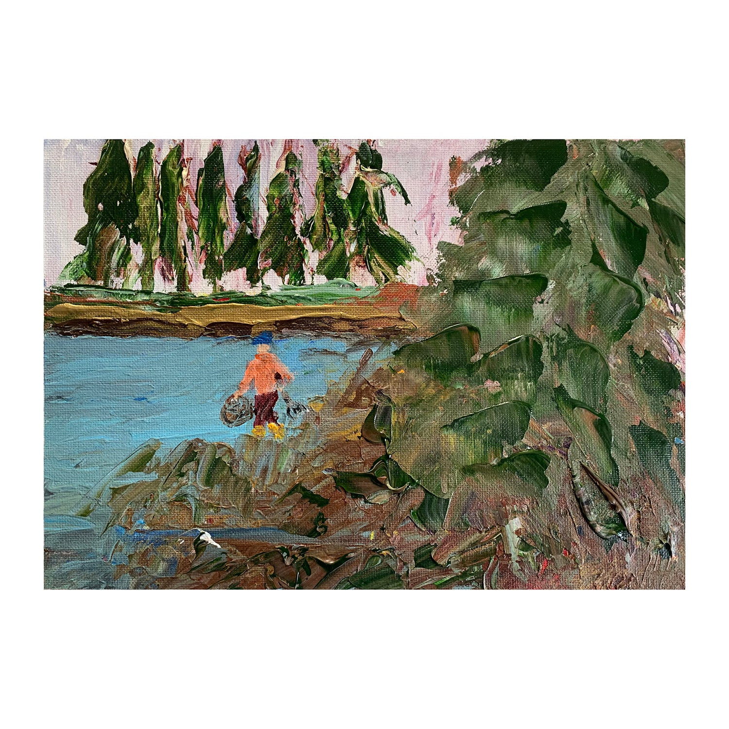 Original Acrylic Painting of an Ocean Landscape, 9 x 13 inches, by Patty Pendleton
