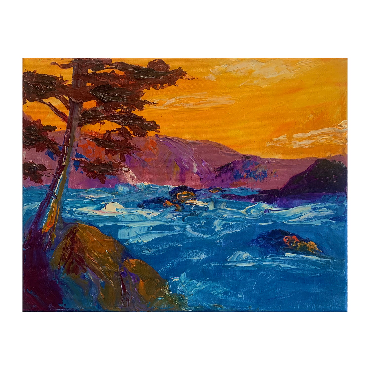 Original Acrylic Painting of an Ocean Landscape, 11 x 14 inches, by Patty Pendleton