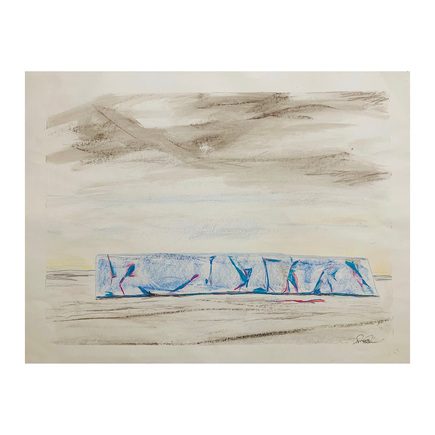 Original Soft Pastel Painting of a Desert Landscape, 20 x 26 inches, by Patty Pendleton