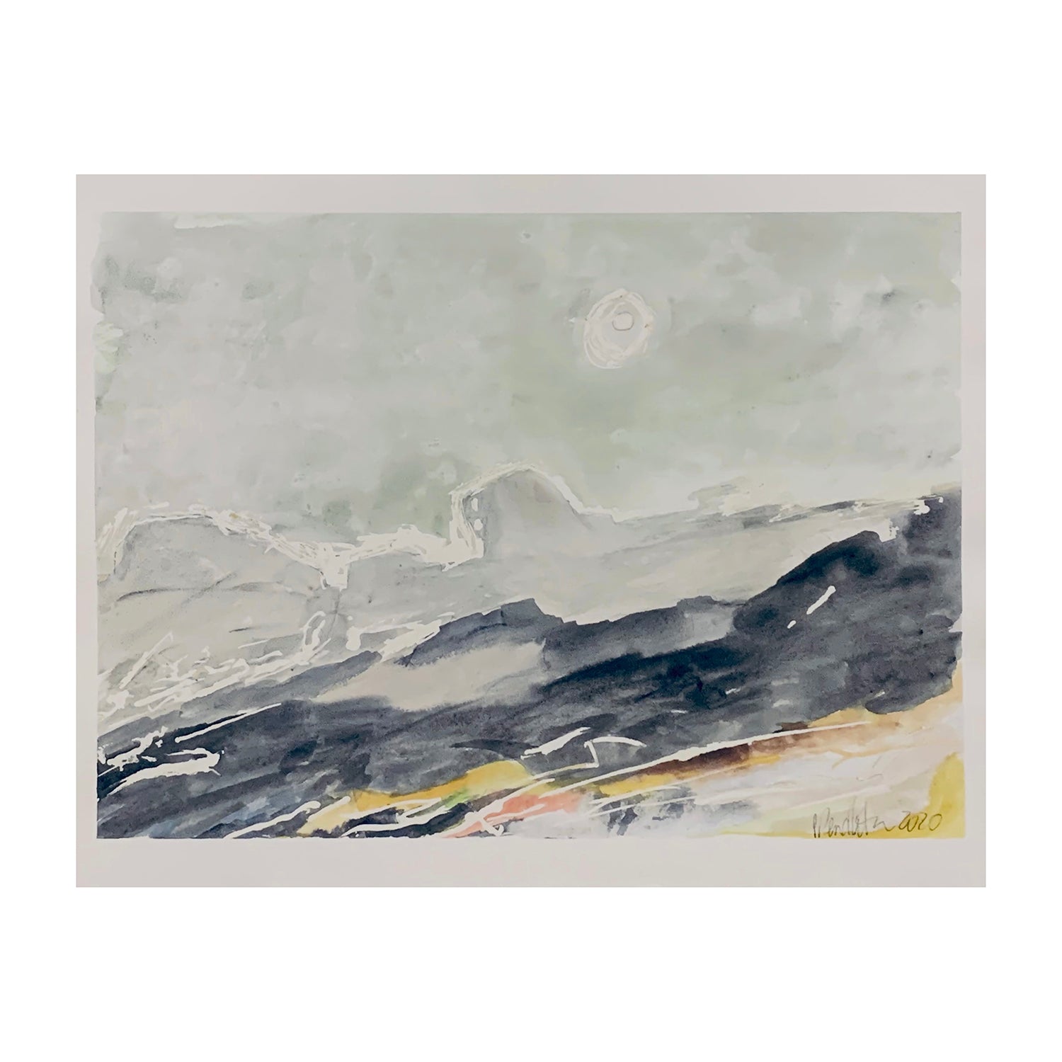 Original Mixed Media Painting of a Landscape, 11 x 14 inches, by Patty Pendleton