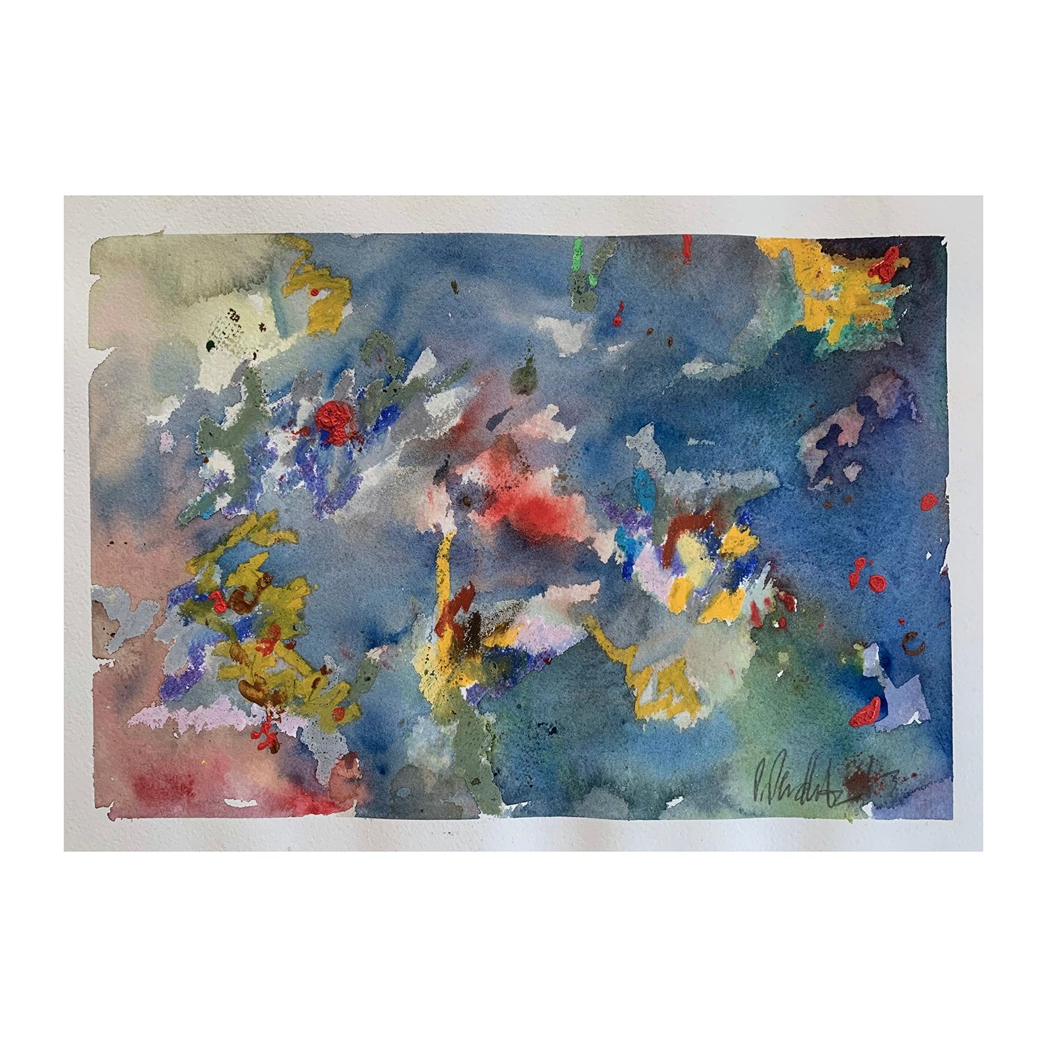 Original Watercolor Painting of an Abstract Oceanscape, 10 x 14 inches, by Patty Pendleton