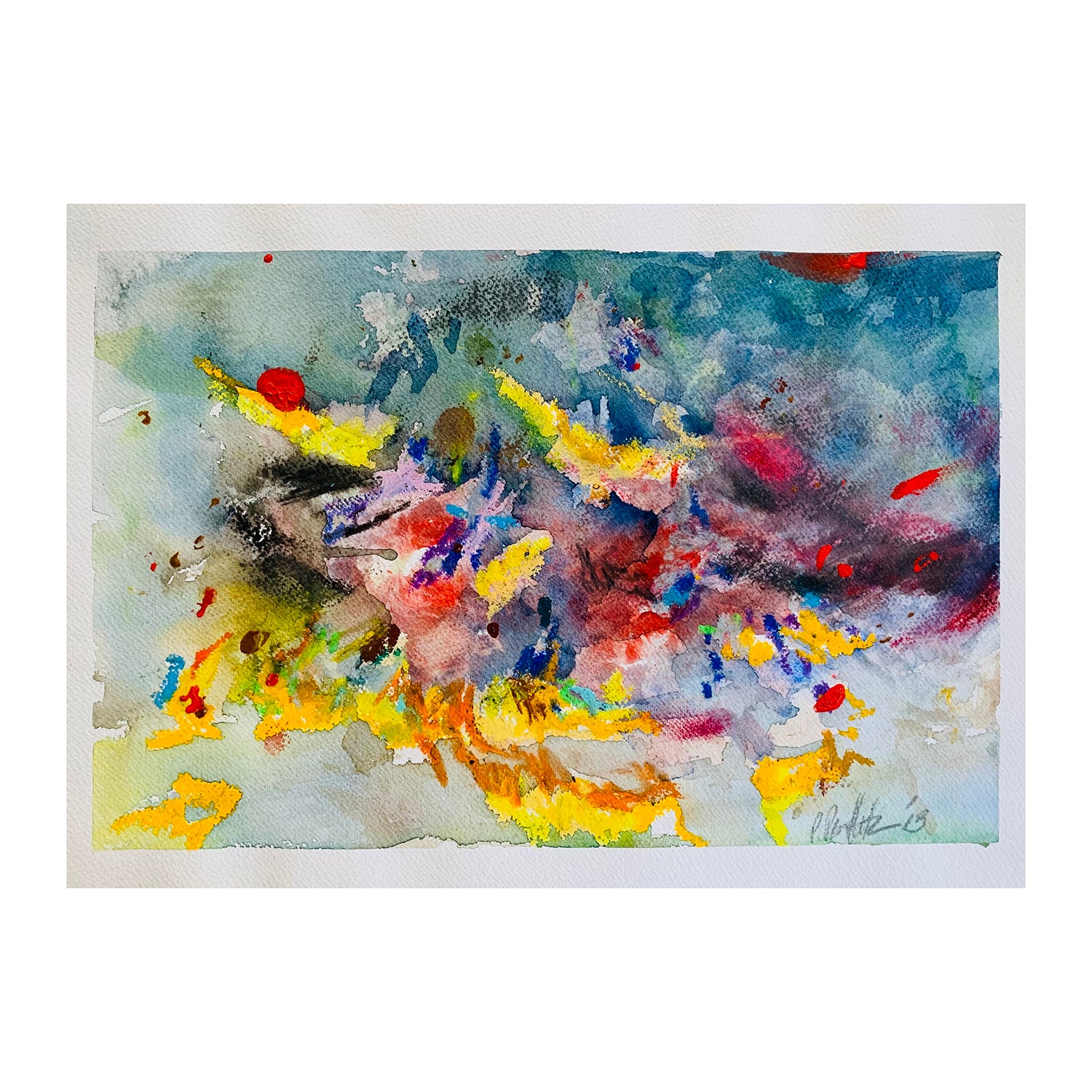 Original Watercolor Painting of an Abstract Oceanscape, 10 x 14 inches, by Patty Pendleton