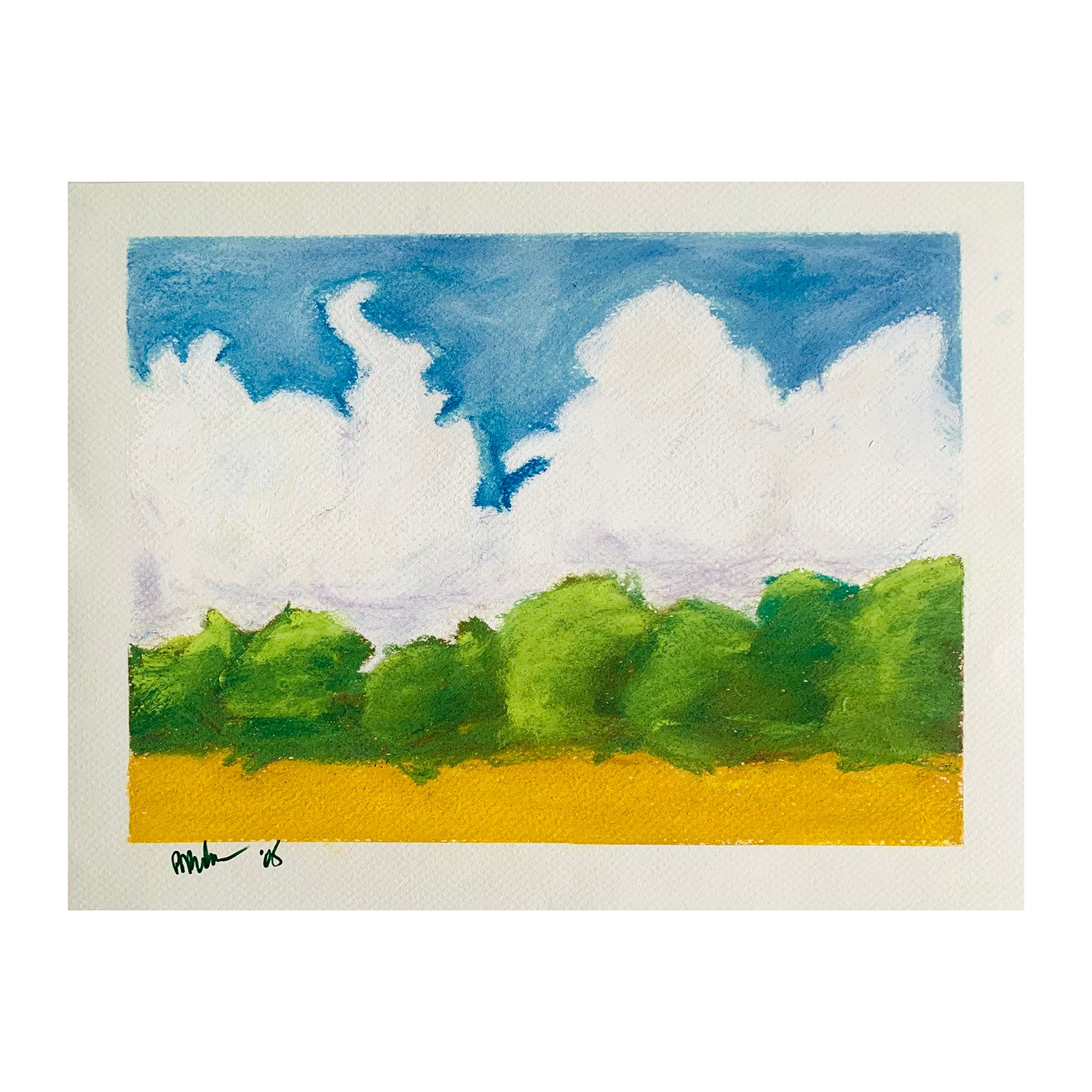 Original Pastel Painting of a Fall Countryside Landscape, 9.75 x 12.75 inches, by Patty Pendleton