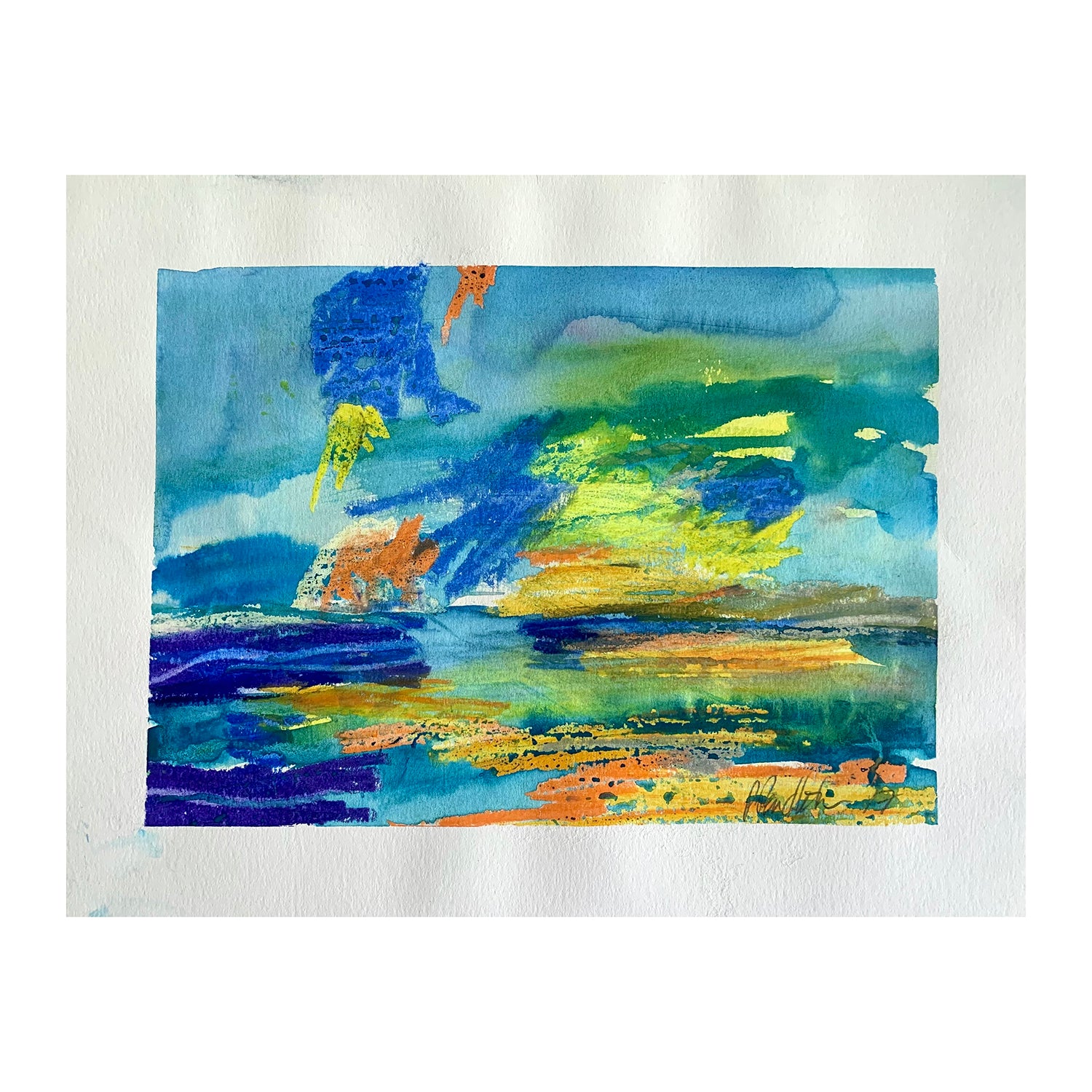 Original Watercolor Painting of a Seascape, 10.75 x 14 inches, by Patty Pendleton