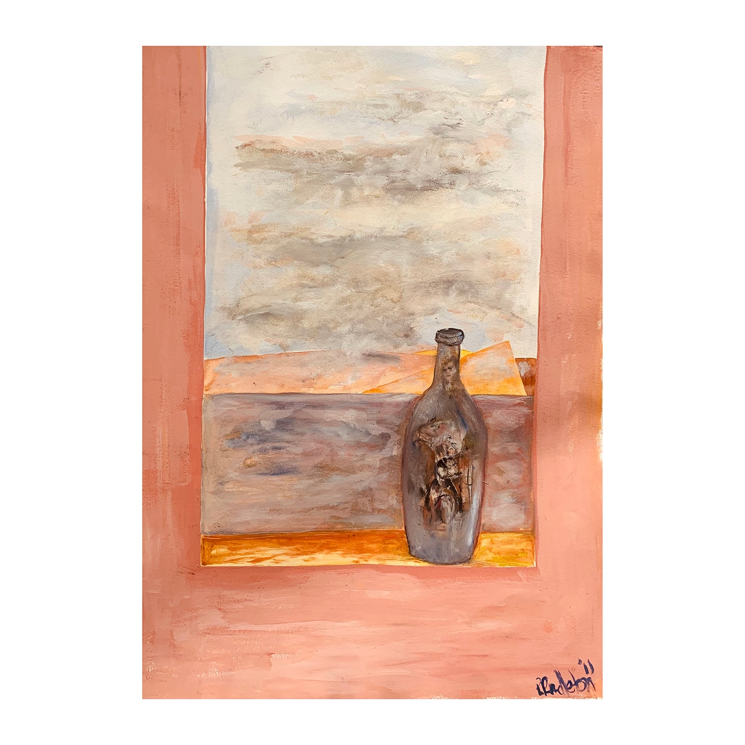 Original Egg Tempera Painting of a Windowscape Still Life, 30 x 22.4 inches, by Patty Pendleton