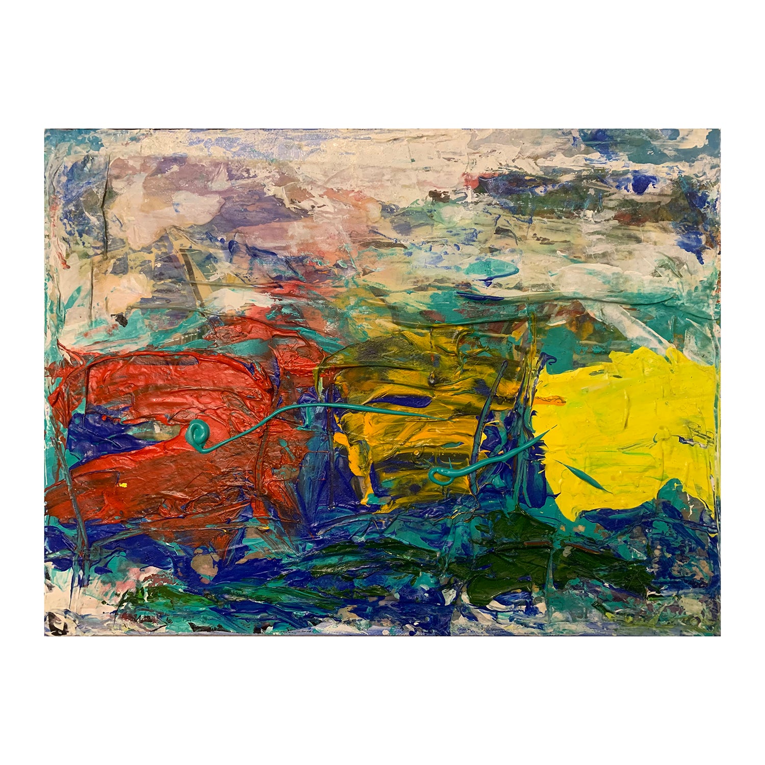 Original Mixed Media Abstract Painting of a Landscape, 12 x 16 inches, by Patty Pendleton