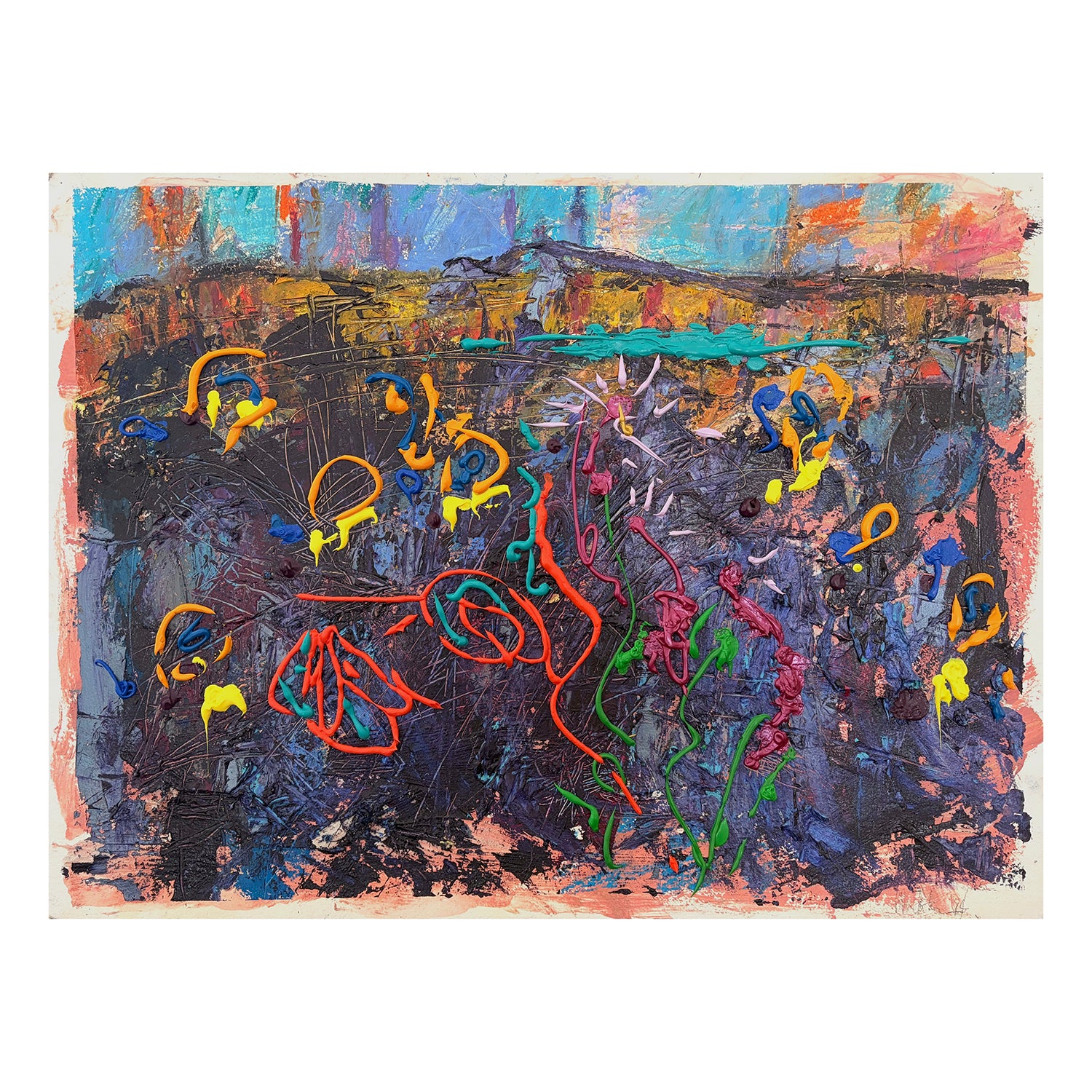 Original Acrylic Painting of an Underwater Seaweed Landscape, 23 x 30 inches, by Patty Pendleton