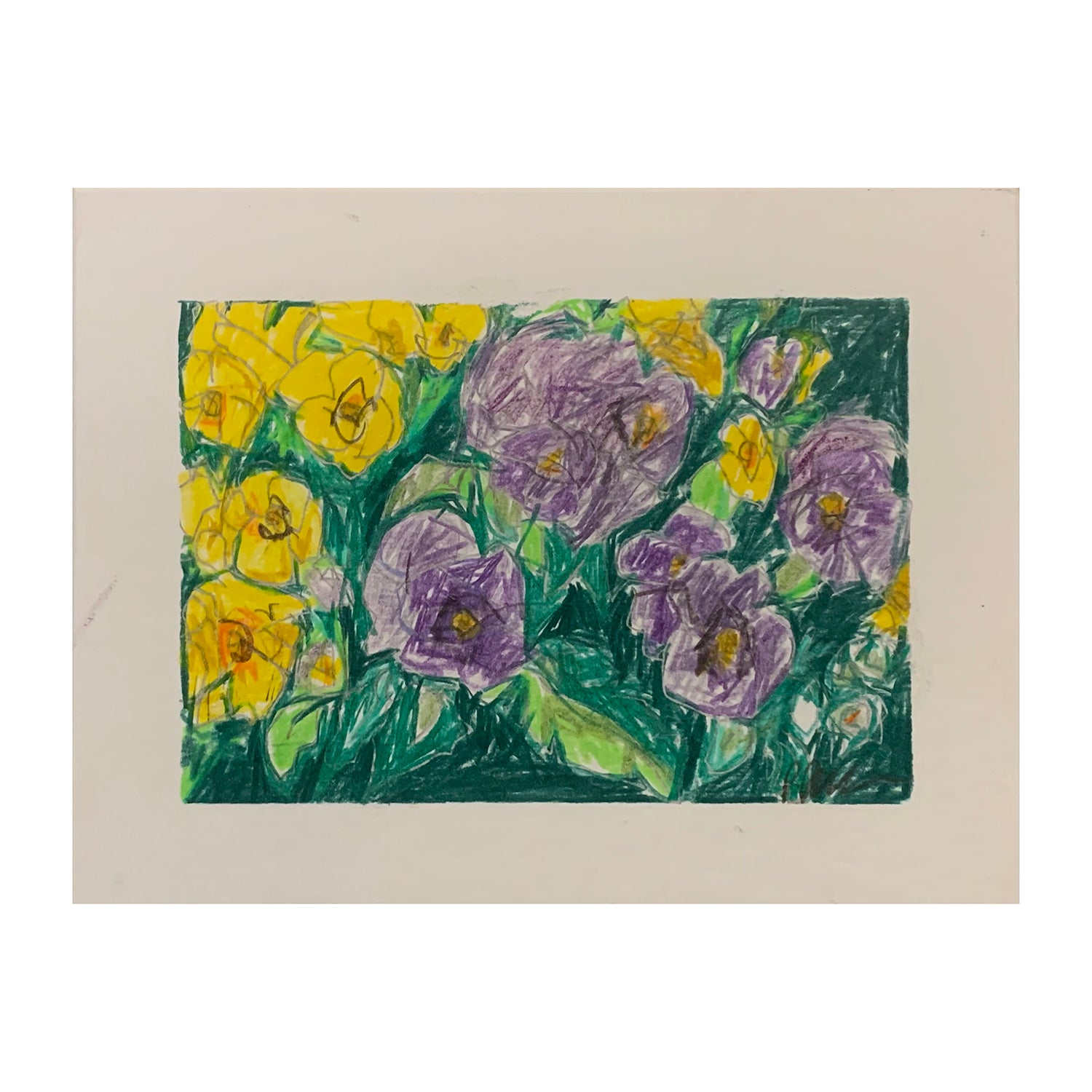 Original Mixed Media Painting of a Garden Still Life, 6.6 x 8.75 inches, by Patty Pendleton