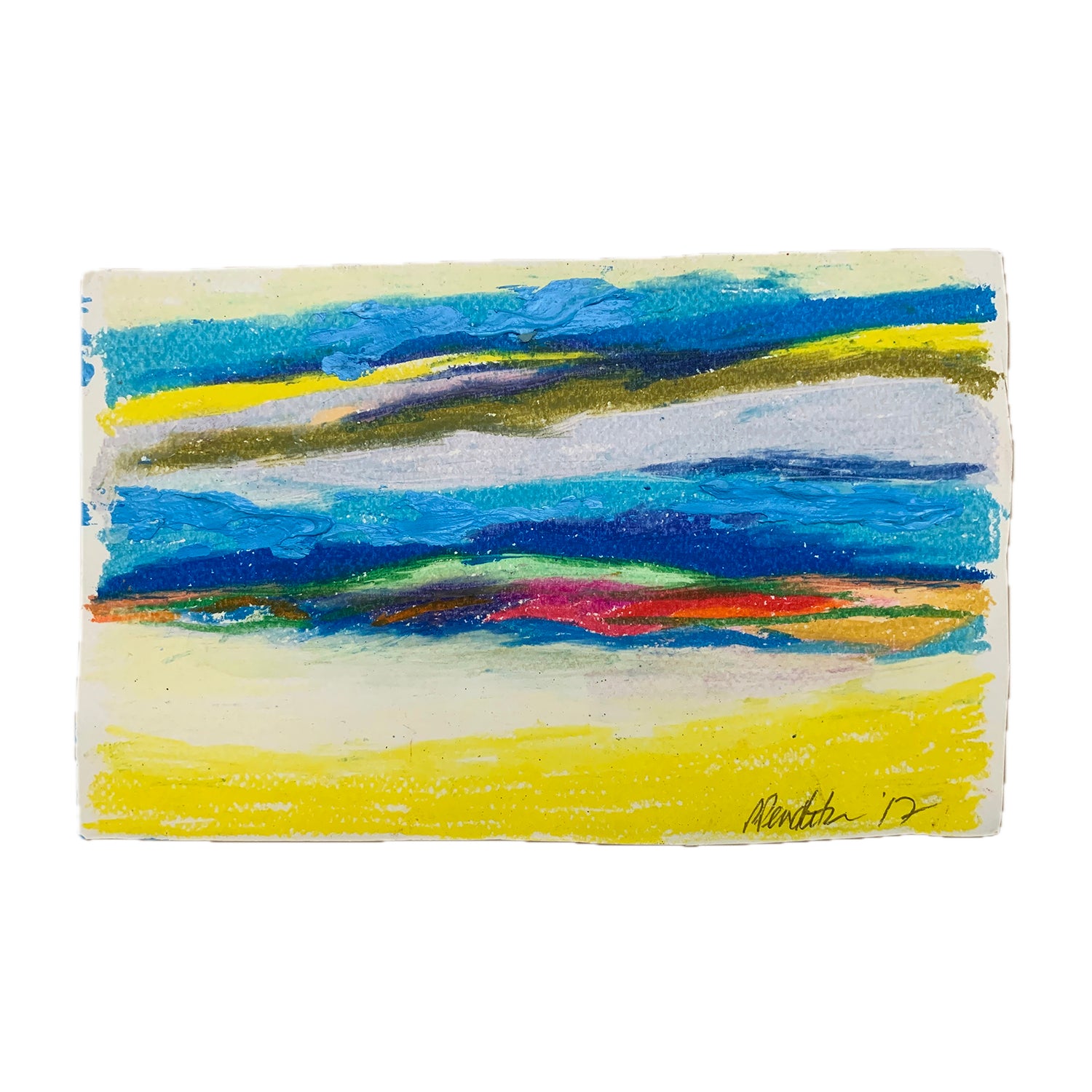 Original Mixed Media Painting of a Landscape, 6.1 x 10 inches, by Patty Pendleton