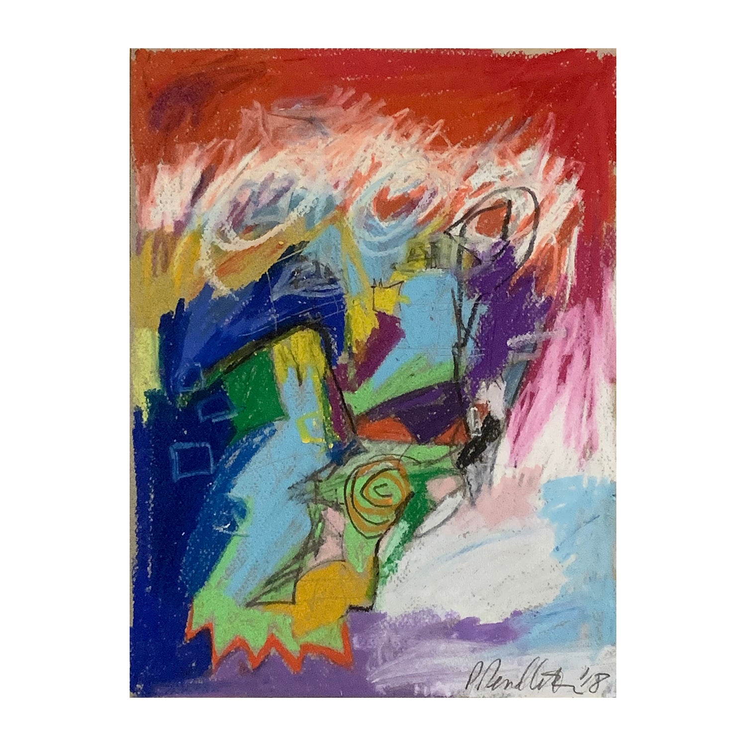 Original Mixed Media Painting of Abstracted Figures, 12 x 9 inches, by Patty Pendleton