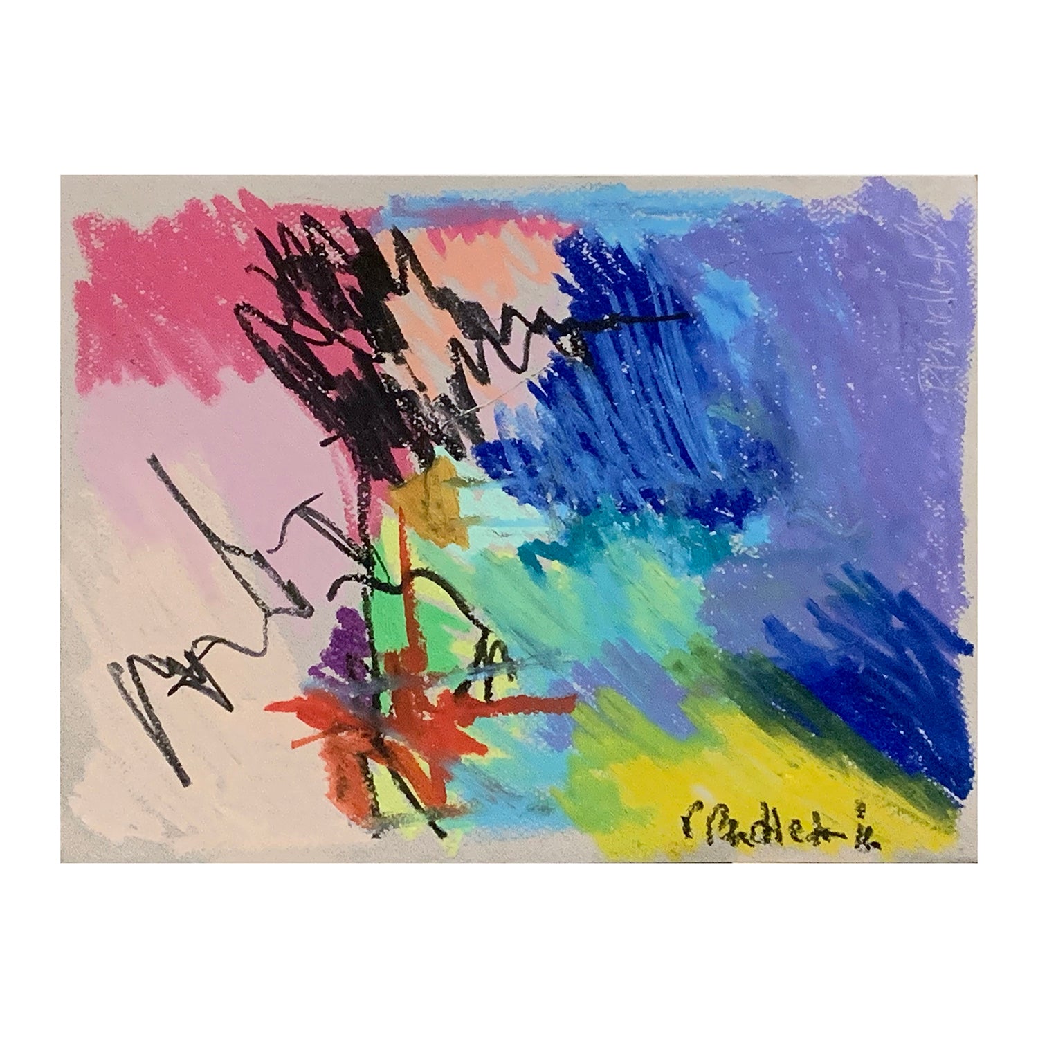Original Abstract Oil Pastel Painting, 9 x 12 inches, by Patty Pendleton