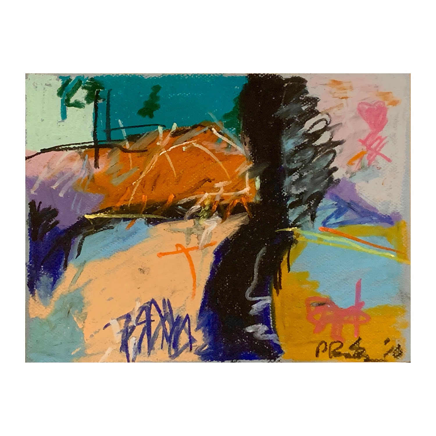 Original Pastel Painting of an Abstracted Landscape, 9 x 12 inches, by Patty Pendleton