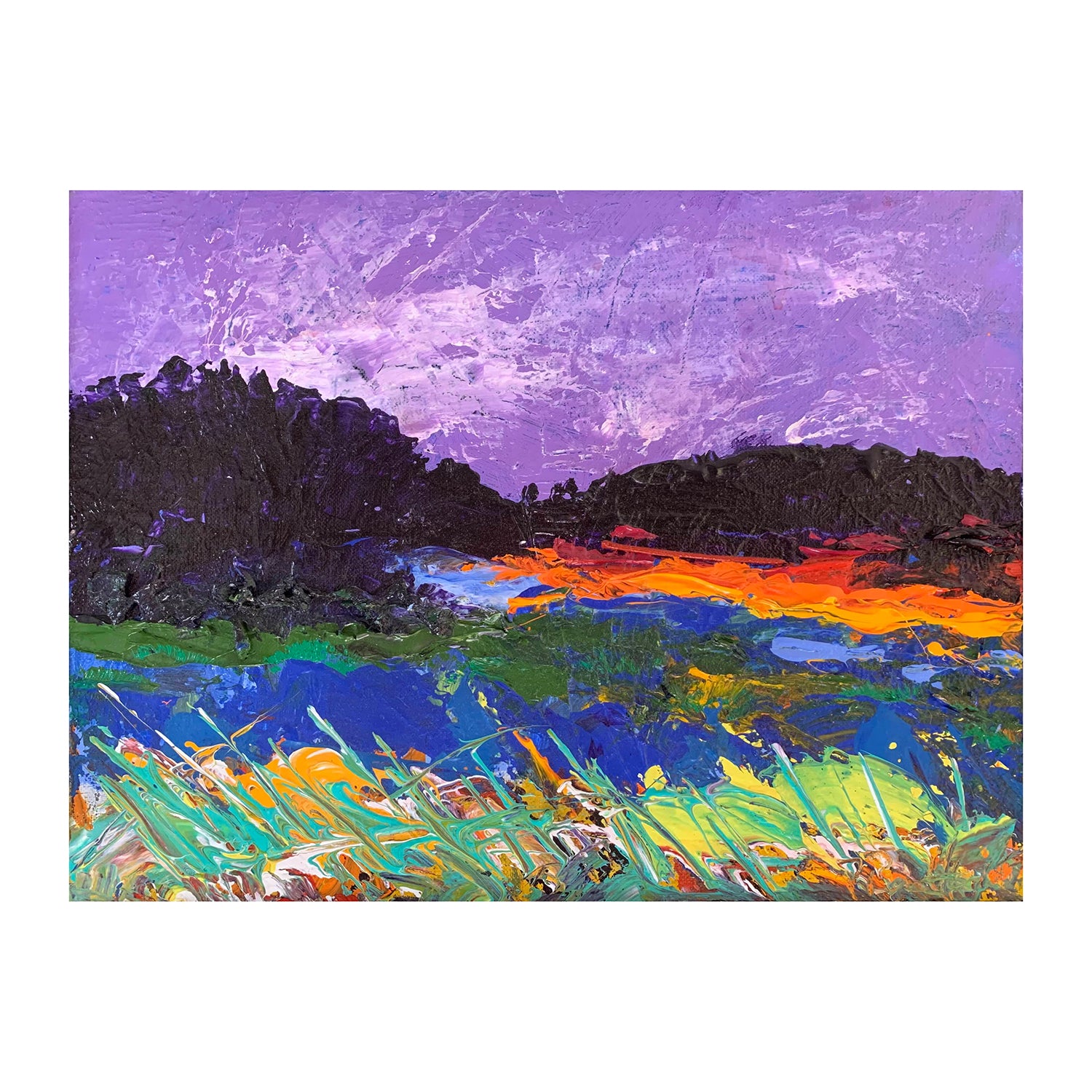 Original Oil Painting of an Evening Water Landscape, 12 x 16 inches, by Patty Pendleton