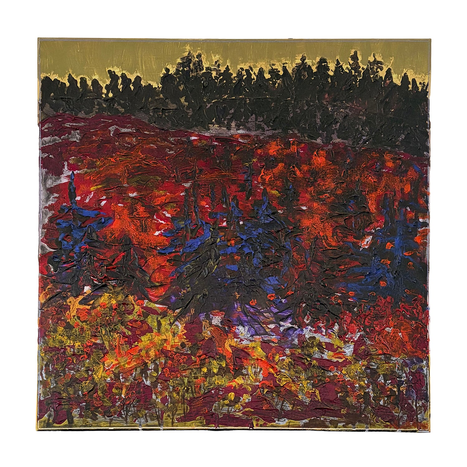 Original Acrylic Painting of a Forest Landscape, 22.5 x 22.5 inches, by Patty Pendleton